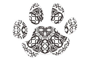 perro y gato pata mandala ornamento diseño png