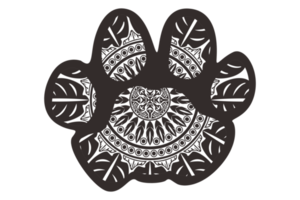 Hund und Katze Pfote Mandala Ornament Design png