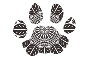 perro y gato pata mandala ornamento diseño png