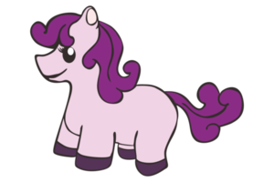 carino poco pony cavallo cartone animato personaggio png