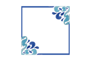 Blue Water Splash Ornament Border Design png