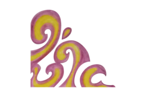 Yellow And Purple Swirl Ornament Border Design png