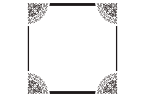 Black Mandala Ornament Border Design png