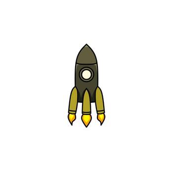 astronave icono, un sencillo astronave diseño con un elegante concepto vector