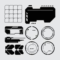 HUD futuristic frame border game swag elements pack panel cyber sci-fi, icon symbol cyberpunk interface editable vector