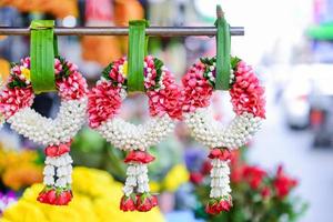 Thai traditional jasmine and rose garland photo