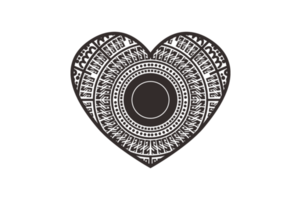valentijn- zwart liefde mandala ornament kunst ontwerp png