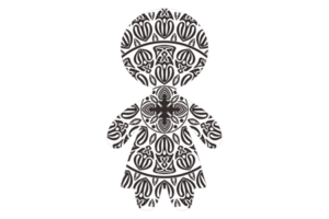 mandala prydnad design med pepparkaka former png