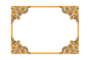 Yellow Swirl Ornament Border Design png