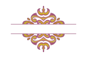 Yellow And Purple Swirl Ornament Border Design png