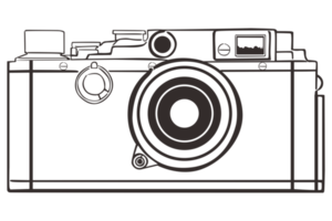 technologie - klassiek camera lijn kunst png