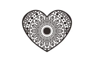 Valentin- noir l'amour mandala ornement art conception png