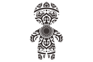 Mandala Ornament Design with Gingerbread Shapes png