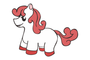 schattig weinig pony paard tekenfilm karakter png