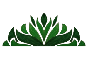 Green Leaf Flora Ornament Border Design png