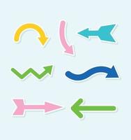 colorful arrow stickers collection vector