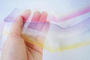 a few rolls of colorful ribbon for crafting, handmade items and DIY photo