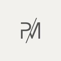 pm creativo sencillo logo vector