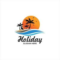 Summer holidays design Labels, Badges, emblem, vector illustration