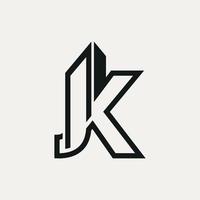 jk propiedades minimalista marca denominativa logo vector