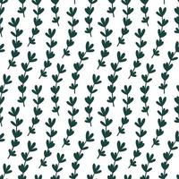 Green branches with leaves. Floral seamless pattern. vector