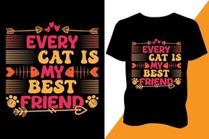 cada gato es mi mejor amigo t camisa diseño, gato t camisa, tipografía, vector, diseño vector