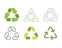 icono conjunto reciclar de ambiental problema, verde energía ahorro en blanco antecedentes. vector diseño ilustración.