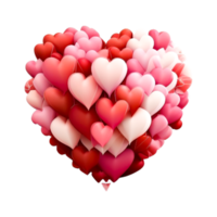 schattig rood roze hart ballonnen bundel lief 3d hart hd PNG afbeeldingen