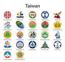 Set Coat of arms of the state of Taiwan vector