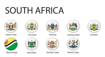 all Flags of regions of South Africa template for your design vector