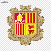 National emblem or symbol Andorra vector
