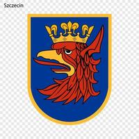 emblema de ciudad de Polonia. vector