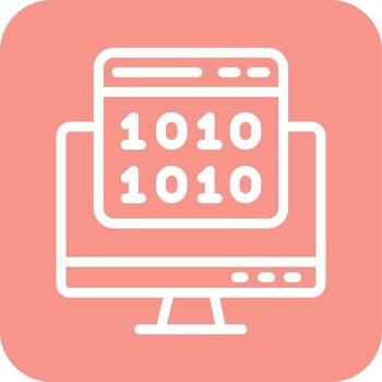Ilustración de diseño de icono de vector de código binario