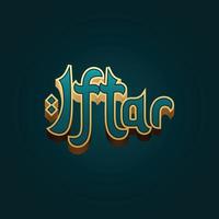 Iftar Modern Text Effect vector