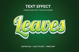 Leaves Editable Text Effect vector