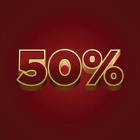 Discount 50 Percent Editable Text Effect. vector