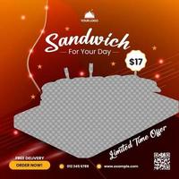 Sandwich for your day poster template vector