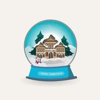 Christmas Flat Snowball Globe vector