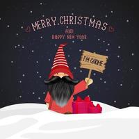 Gnome with a gifts to celebrate Christmas vector