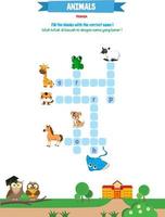 Fill the blanks with names of animals vector