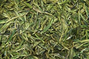 Dried tea leaves, Long Jin, China photo