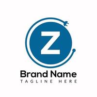 Socket Template On Z Letter. Socket Logo Design Concept vector