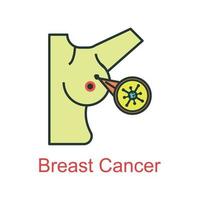 breast cancer icon flat color vector