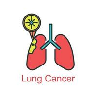 lung cancer icon flat color vector