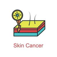 piel cáncer icono plano color vector