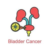 bladder cancer icon flat color vector