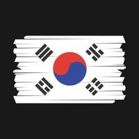 pincel de bandera de corea del sur vector