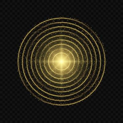 glow vector light effect, galaxy with planet orbit circles shining halo