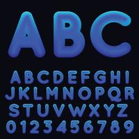 Fluid shapes font with hipster colors. vector