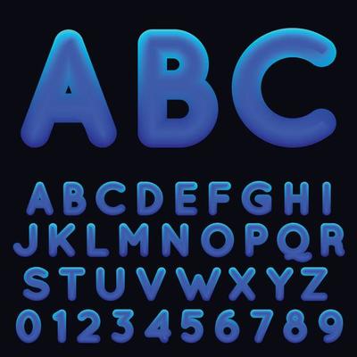 Fluid shapes font with hipster colors.